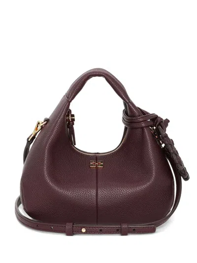 Ganni Mini Tote Bag In Textured Leather