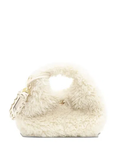 Ganni Mini Tote Bag With Fur Hobo Design