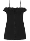 Ganni Ruffle-trim Minidress In Black