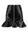 Ganni Women Black Synthetic Leather Mini Skirt