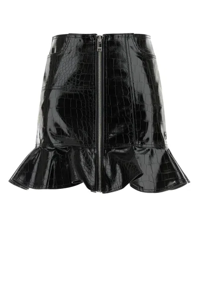 GANNI MINIGONNA IN SIMILPELLE NERA DONNA