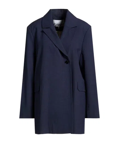 GANNI MINIMALIST SINGLE-BREASTED BLAZER
