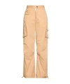 Ganni Minimalist Solid Color Cargo Pants In Neutral