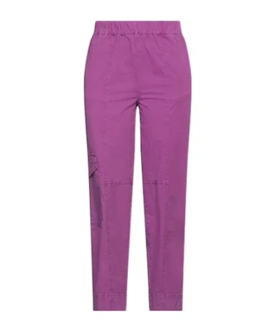 Ganni Minimalist Solid Straight Pants In Purple