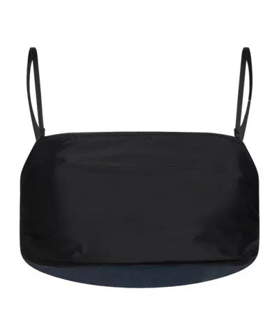 Ganni Minimalist Strapless Bikini In Black