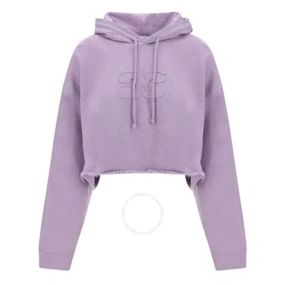 GANNI GANNI MISTY LILAC ISOLI CROPPED OVERSIZED HOODIE