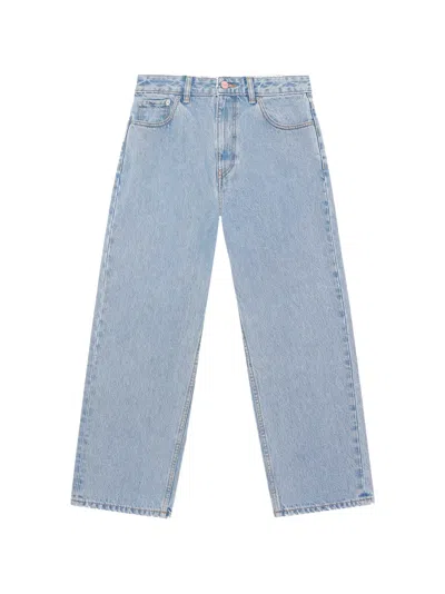 Ganni Misy Cropped Jeans In Rigid Denim In Blue