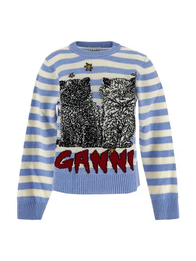 GANNI MIXED COLOURS WOMEN'S KNIT SWEATER.