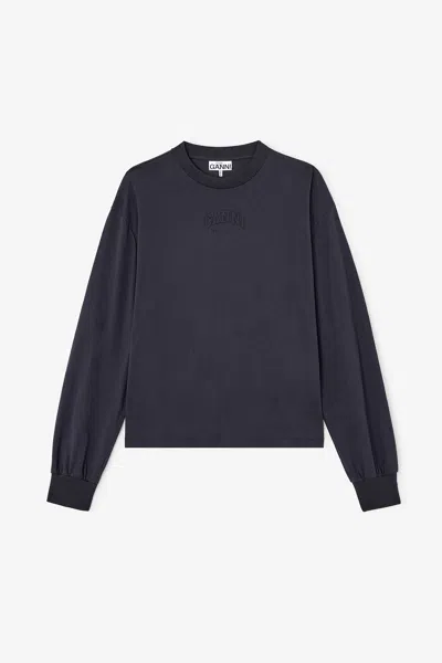 GANNI GANNI MIXED ESSENTIAL BASIC LONG-SLEEVE - SIZE XL ORGANIC COTTON