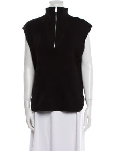 Pre-owned Ganni Mock Neck Sweater In Black