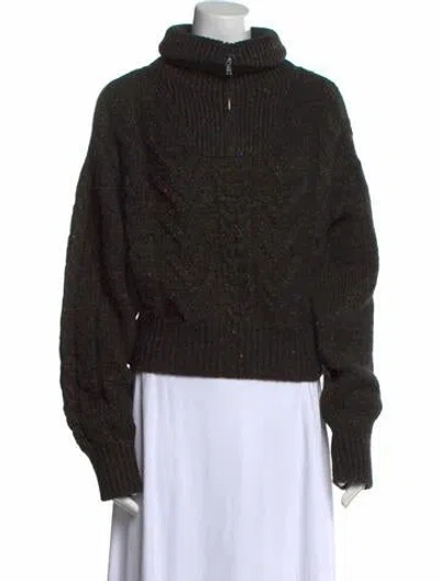 Pre-owned Ganni Mock Neck Sweater In Black