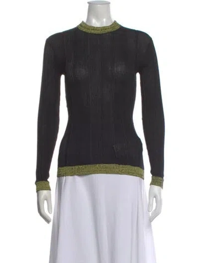 Pre-owned Ganni Mock Neck Sweater In Black