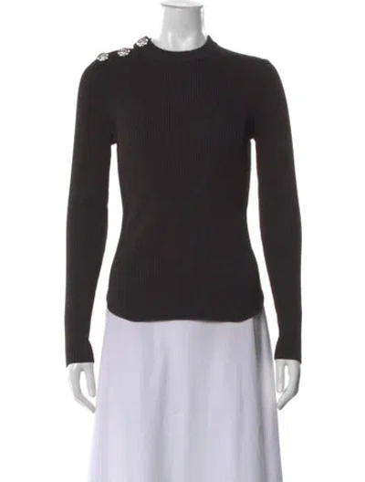 Pre-owned Ganni Mock Neck Sweater In Brown
