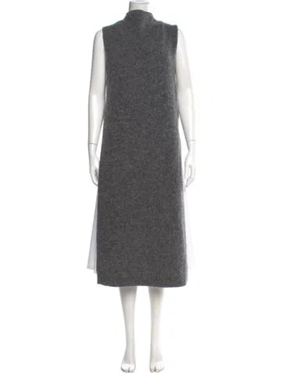 Pre-owned Ganni Mock Neck Sweater In Gray