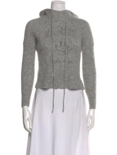 Pre-owned Ganni Mock Neck Sweater In Gray