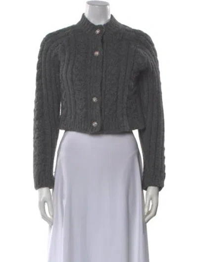 Pre-owned Ganni Mock Neck Sweater In Gray