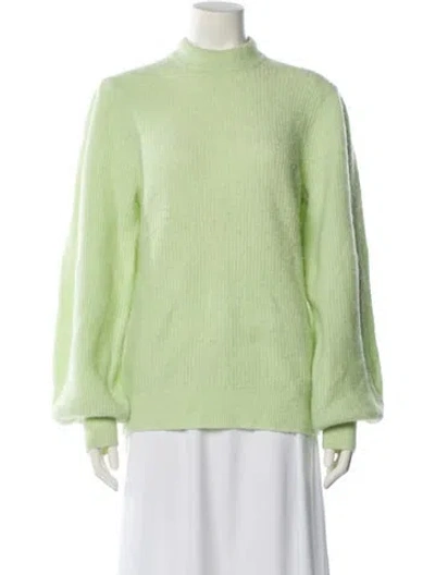Pre-owned Ganni Mock Neck Sweater In Green