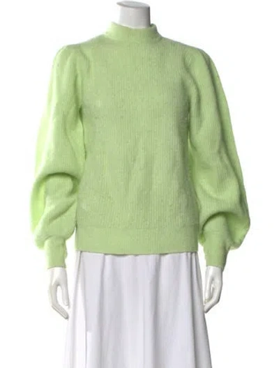 Pre-owned Ganni Mock Neck Sweater In Green