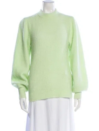 Pre-owned Ganni Mock Neck Sweater In Green