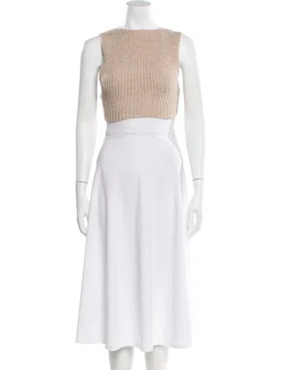 Pre-owned Ganni Mock Neck Sweater In Neutral