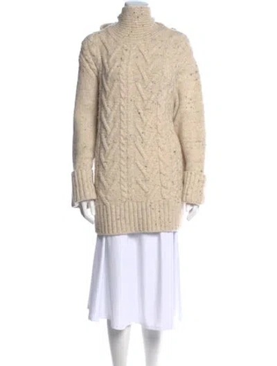 Pre-owned Ganni Mock Neck Sweater In Neutral