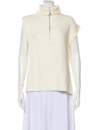 Pre-owned Ganni Mock Neck Sweater In Neutral