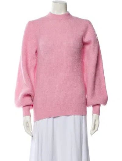 Pre-owned Ganni Mock Neck Sweater In Pink