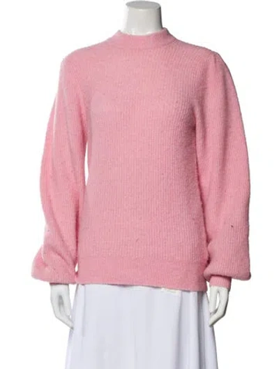 Pre-owned Ganni Mock Neck Sweater In Pink