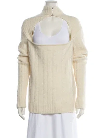 Pre-owned Ganni Mock Neck Sweater W/ Tags In Neutral