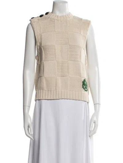 Pre-owned Ganni Mock Neck Sweater W/ Tags In Neutral