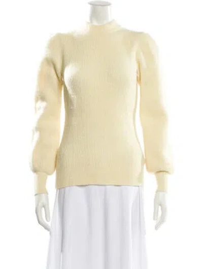 Pre-owned Ganni Mock Neck Sweater In Yellow