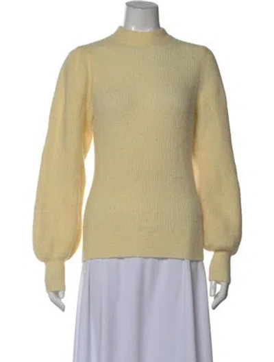 Pre-owned Ganni Mock Neck Sweater In Yellow