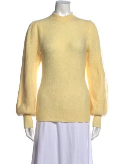 Pre-owned Ganni Mock Neck Sweater In Yellow