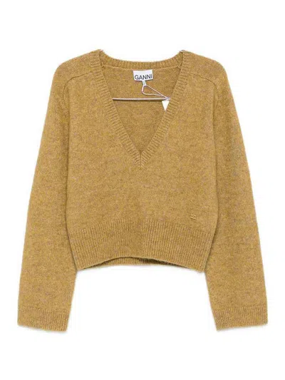 Ganni Mohair Blend Sweater In Orange