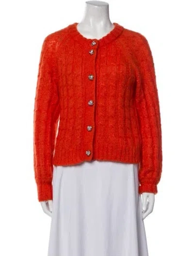 Pre-owned Ganni Mohair Crew Neck Sweater In Orange