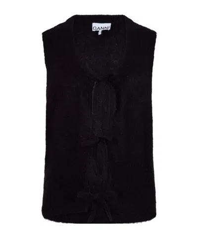 Ganni Mohair Vest In Black