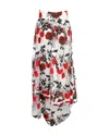 Ganni Monroe Asymmetric Floral Midi Skirt In White Tulle In White