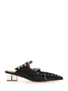 Ganni Block Heel Eyelet Detailing Ballerina Shoes