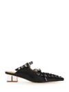 Ganni Lacing And Eyelets Heeled Mules Women In Black