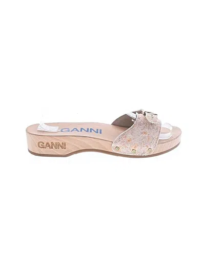 Pre-owned Ganni Mule/clog In Tan