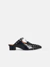 Ganni Mules With Laces In Black 'oleatex'