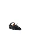 Ganni Laced Block Heel Mules With Eyelet Detailing