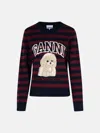 Ganni Multi Wool Blend Poodle Graphic Sweater In Multi