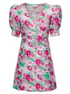 Ganni 3d Jacquard Button Down Mini Dress In Multicolor