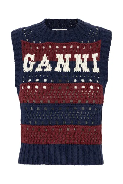 Ganni Multicolor Cotton And Polyester Vest