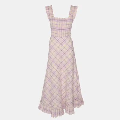 Pre-owned Ganni Multicolor Cotton Blend Long Dress M