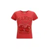 Ganni Red Baby Fit Future Cherry T-shirt In Red