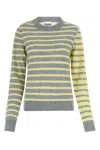 Ganni Butterfly Button Wool Sweater In Multicolor