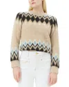 Ganni Multicolor Fine Brushed Sweater In Latte
