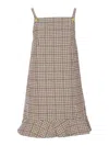 Ganni Checked Wool-blend Minidress In Multicolour